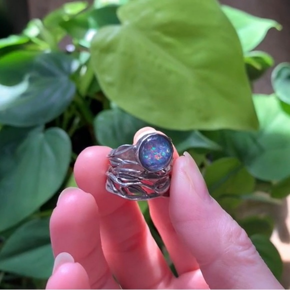 925s Sterling Opal ring SIZE 8 fairy core - Picture 5 of 15